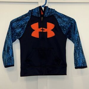 Under Armour Kids Navy and Orange Hoodie jacket size 4